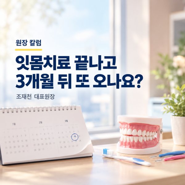 잇몸치료 받았는데, 3개월 뒤에 또 와야 하나요? 표지