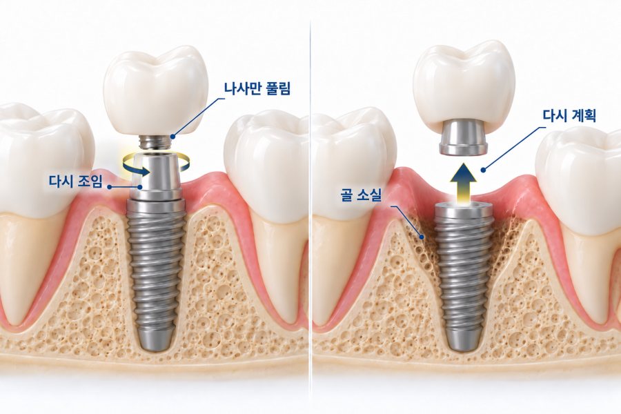 나사 조임과 다시 심는 경우